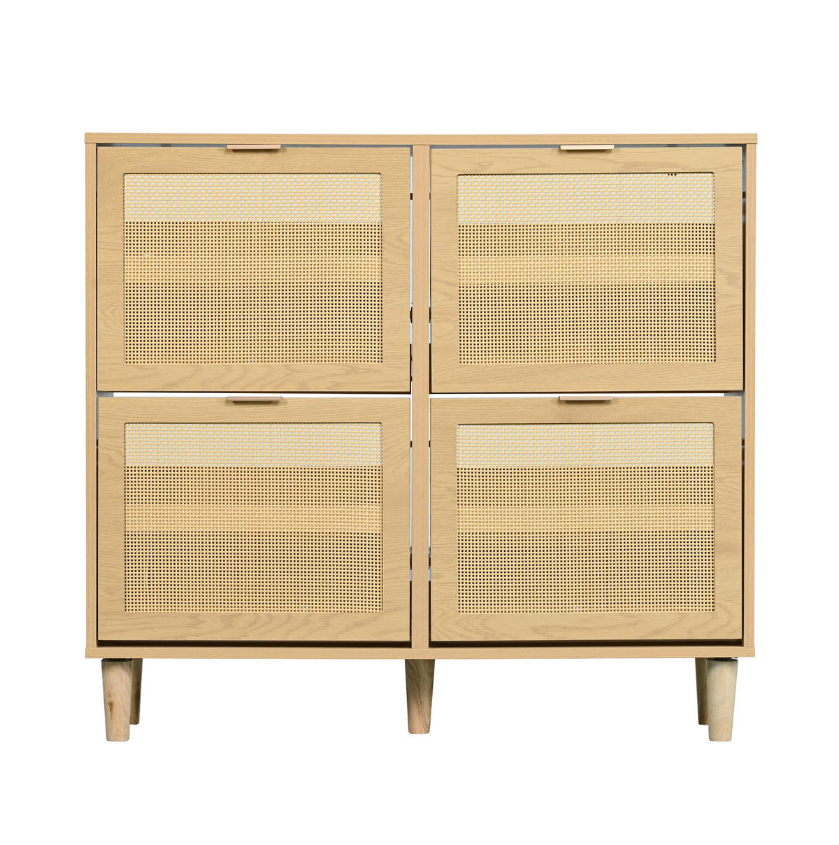 SCHUHSCHRANK 25/100/90 cm mit Klappfächern und verstellbaren Böden aus Spanplatte, helle Eiche - Naturfarben, Holzwerkstoff (100/90/25cm) - Redom