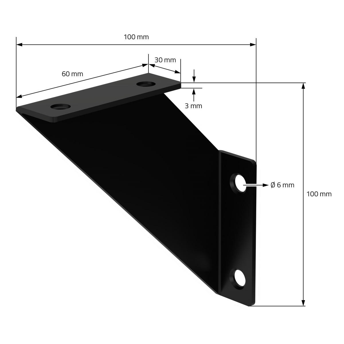 REGALHALTERUNG - Schwarz, Metall (10/3/10cm) - ML-DESIGN