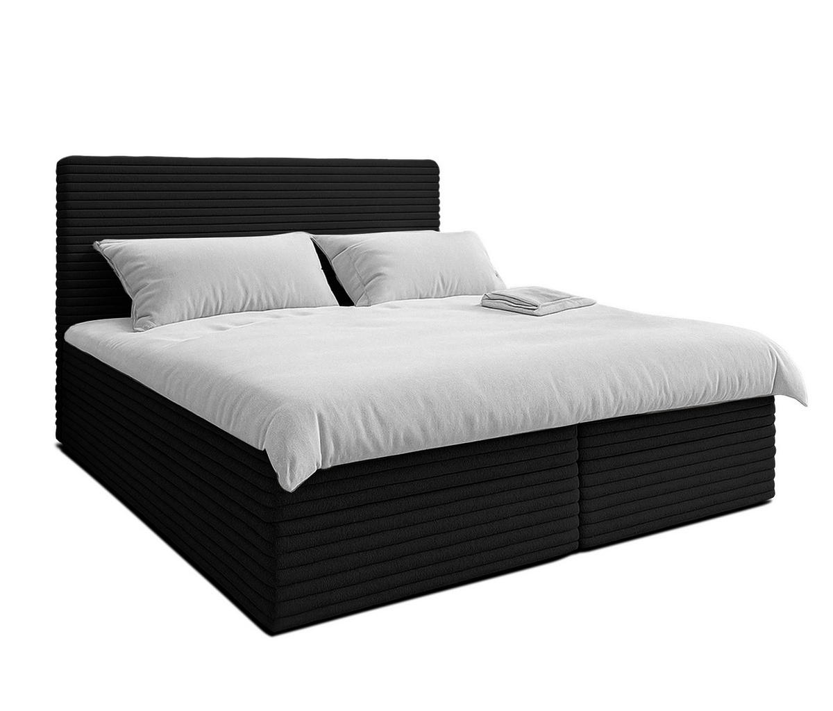 BOXBETT SEVDAYLA 160x200 cm mit Bettkasten und Matratze - Schwarz - Schwarz, Holz/Holzwerkstoff (160/200cm) - AX Living