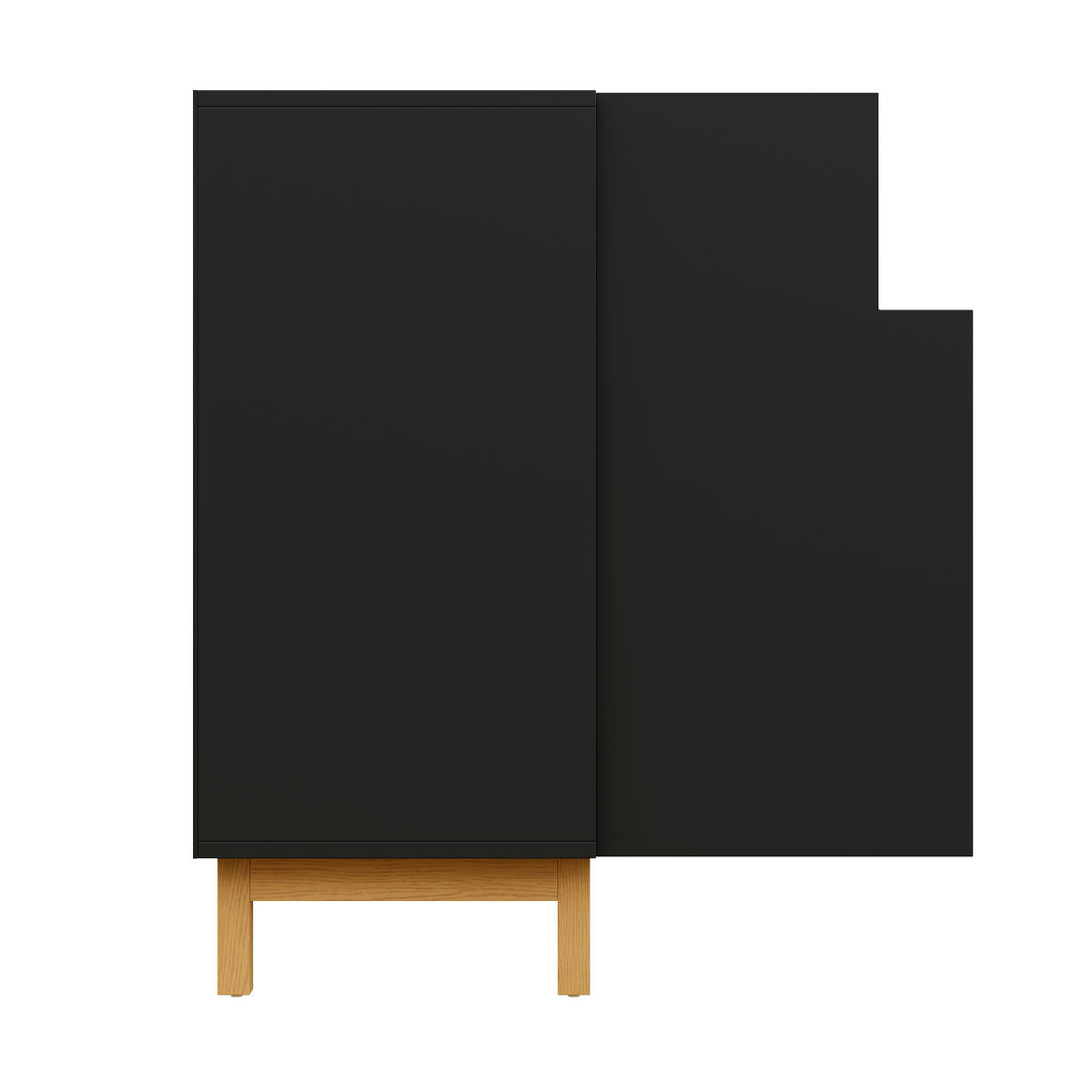 SIDEBOARD 3 Türen Wohn Esszimmer Multifunktional Stauraum - Schwarz, Holzwerkstoff (42/96/120.5cm) - FLIEKS