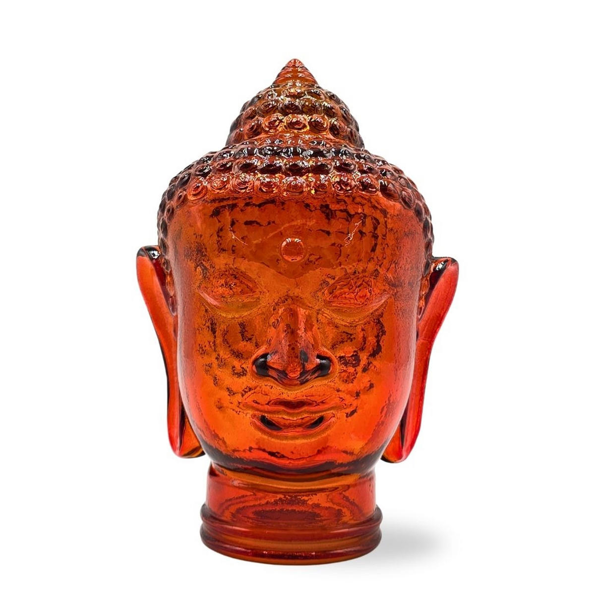 DEKO GLASKOPF THAI BUDDHA Glas, 30 cm Höhe T04 hot orange - Dunkelorange, Glas (19/30/19cm) - DESIGN DELIGHTS