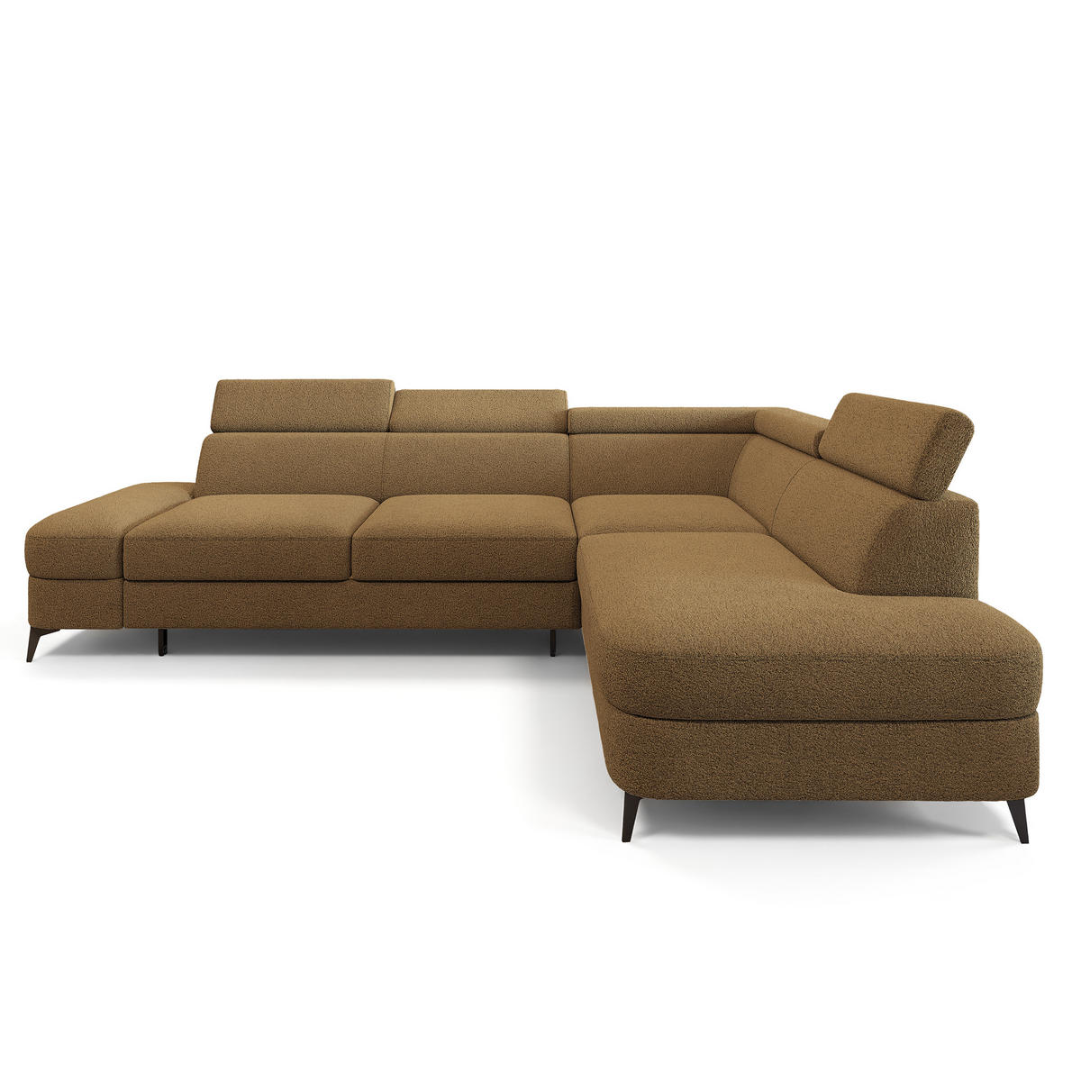 ECKSOFA AVISE Q R-S Orange Boucle-Stoff mit Schlaffunktion - Orange, Holzwerkstoff/Textil (268/195cm) - MASSENO