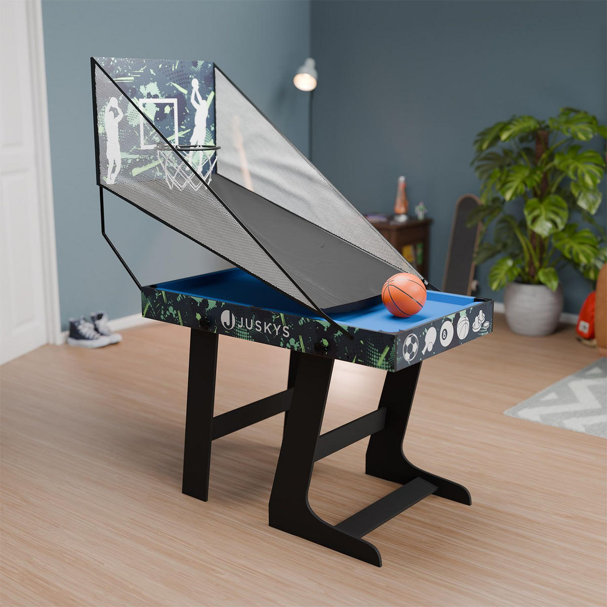 SPIELTISCH Ballzauber 5-in-1 inkl Zubehör - Multicolor, Holz (58/73/104cm) - Juskys