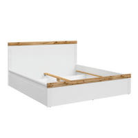 BETT Holten weiß / Eiche Wotan 189 / 200 / 100,5cm - Eichefarben/Weiß, Holz/Holzwerkstoff (180/200cm) - Feldmann-Wohnen