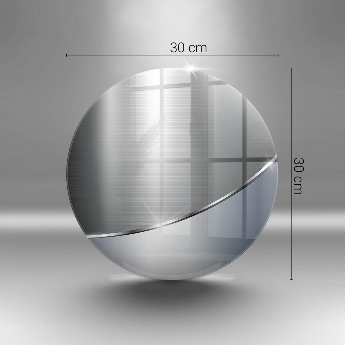 GLASPLATTE Ø 30 cm Metallische Muster Abstraktion - Silberfarben, Glas (30/30cm) - Wallfluent