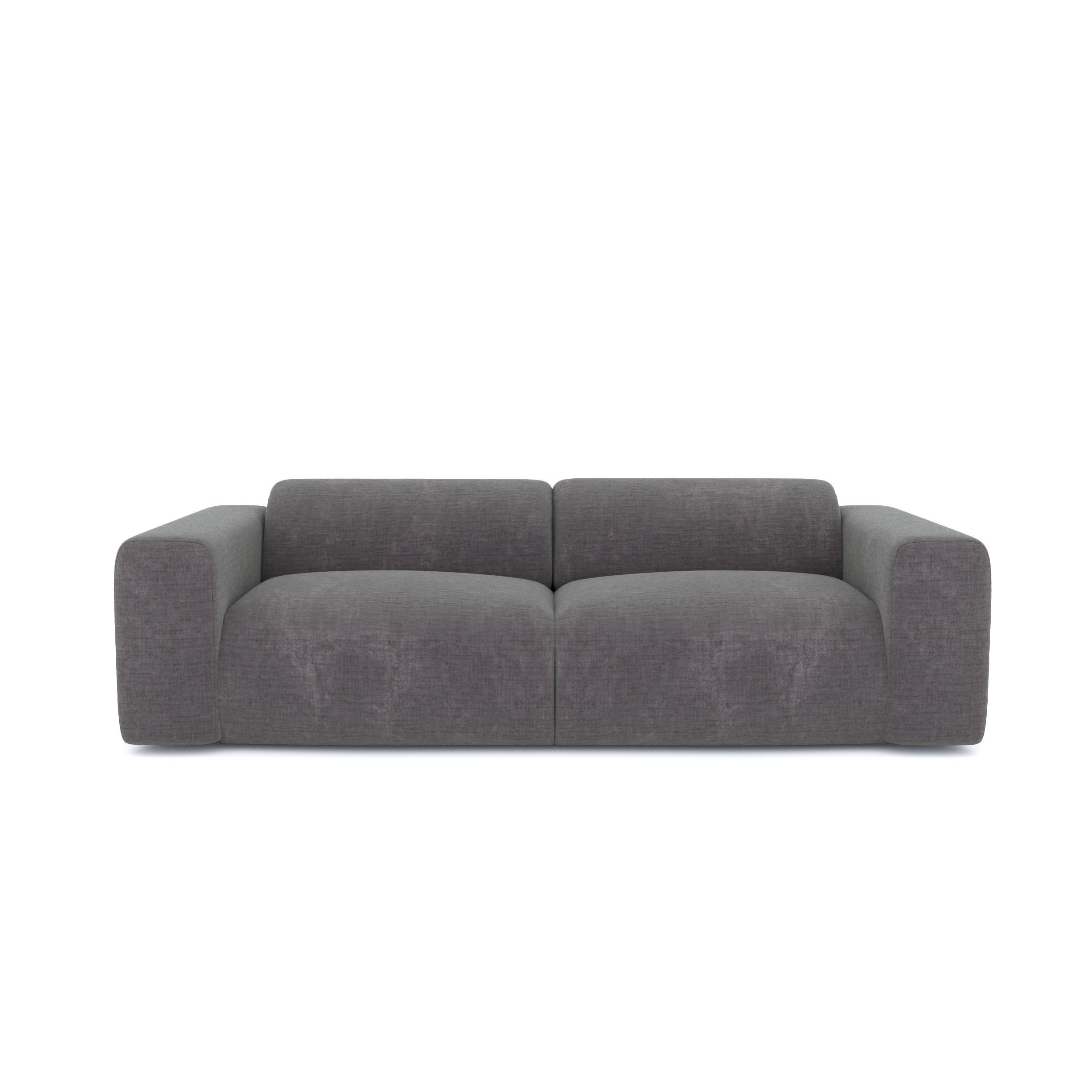 SOFA 3-Sitzer Texturierter Samt Grau 205cm - Grau, Textil (205/73/97cm) - Sia Home