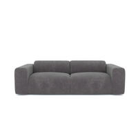 SOFA 3-Sitzer Texturierter Samt Grau 205cm - Grau, Textil (205/73/97cm) - Sia Home