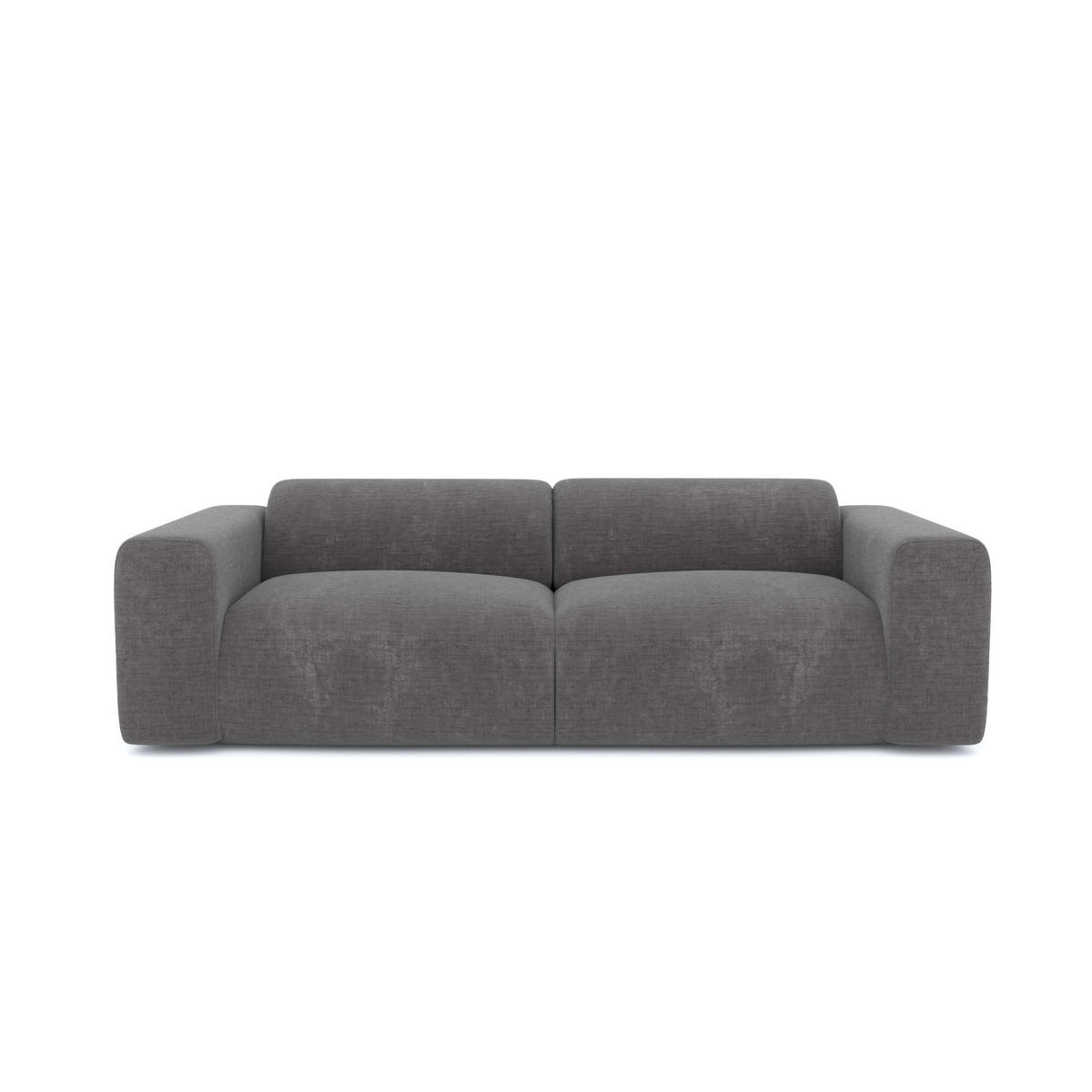 SOFA 3-Sitzer Texturierter Samt Grau 205cm - Grau, Textil (205/73/97cm) - Sia Home