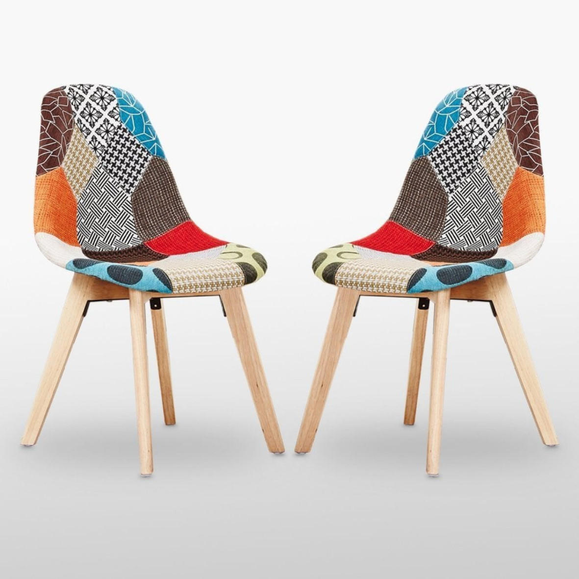 ESSZIMMERSTUHL Stoff 2-teilig Mehrfarbig - Multicolor, Holz (47/83/42cm) - Life Interiors