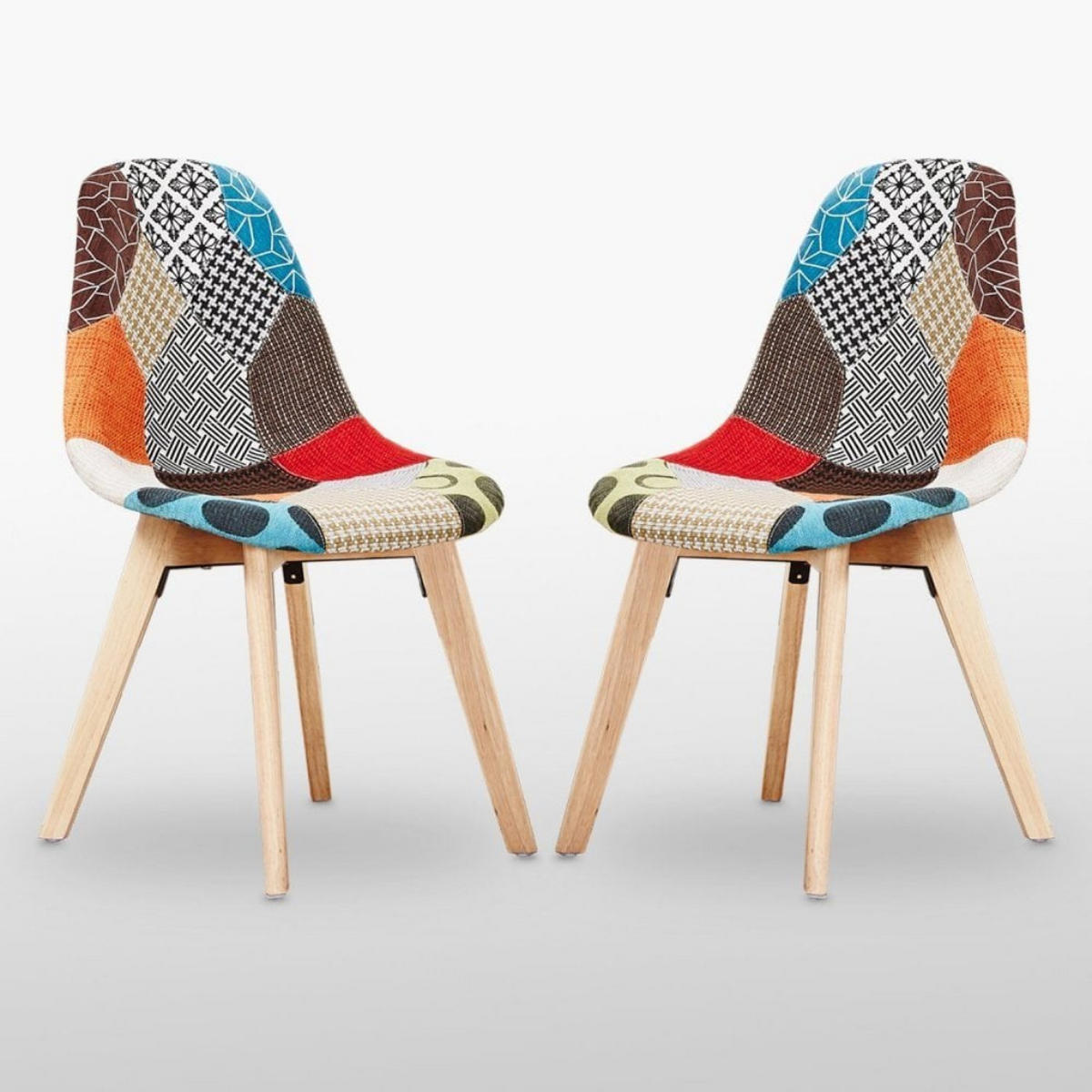 ESSZIMMERSTUHL Stoff 2-teilig Mehrfarbig - Multicolor, Holz (47/83/42cm) - Life Interiors