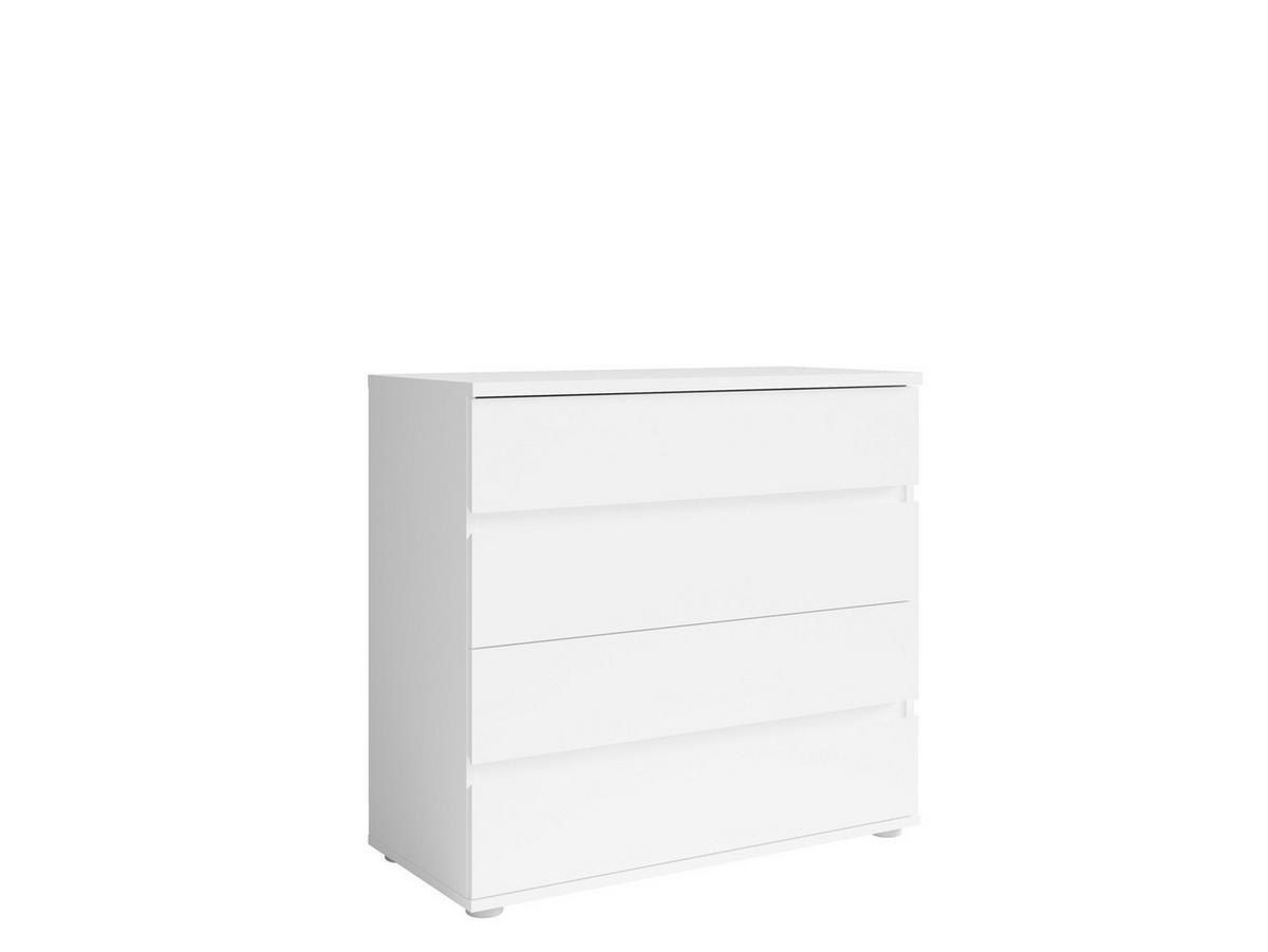 KOMMODE SILVA 91,2/84,2/42cm mit 4 Schubladen Türen Weiß - Weiß, Holzwerkstoff (91.2/84.2/42cm) - MASSENO