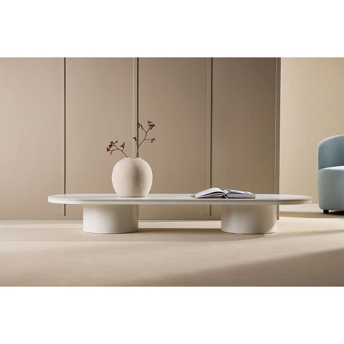 COUCHTISCH, Narvik, Beige, MDF, 60 x 190 x 25 cm - Beige, Holzwerkstoff (190/60/25cm) - ebuy24
