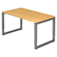 SCHREIBTISCH Serie-R 80/140/74 cm in Buchefarben/Graphitfarben - Buchefarben/Graphitfarben, Holzwerkstoff (80/140/74cm) - bümö