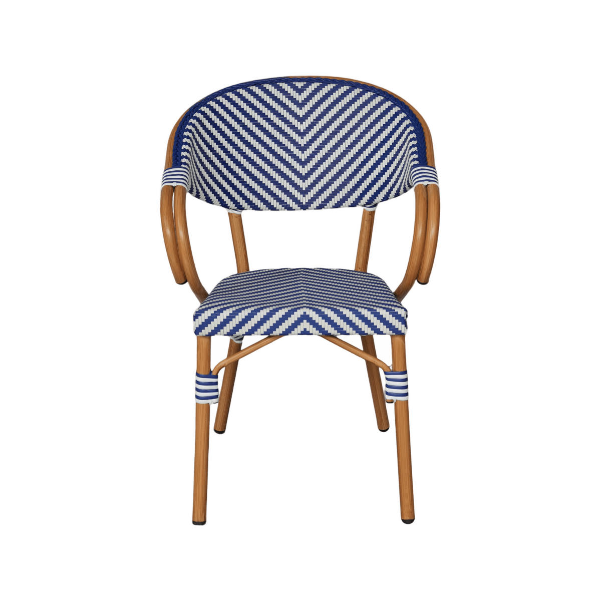 GARTENSTÜHLE Stapelbare Weiß Blau 2er-Set - Dunkelblau, Metall (57/84/57cm) - Mobili Rebecca