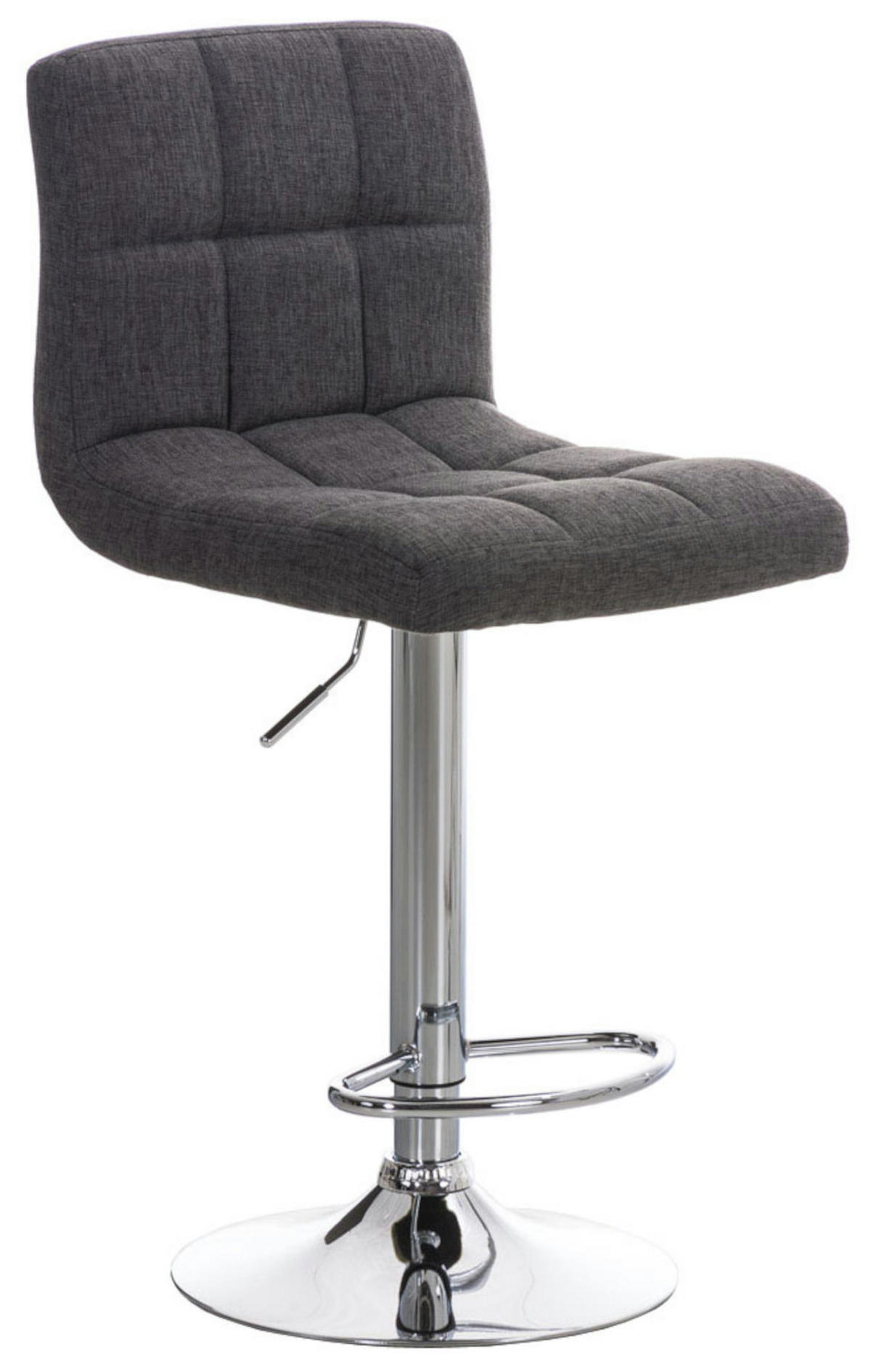 BARHOCKER 2er Set Stoff hellgrau - Chromfarben/Hellgrau, Textil/Metall (46/94/47cm) - CLP