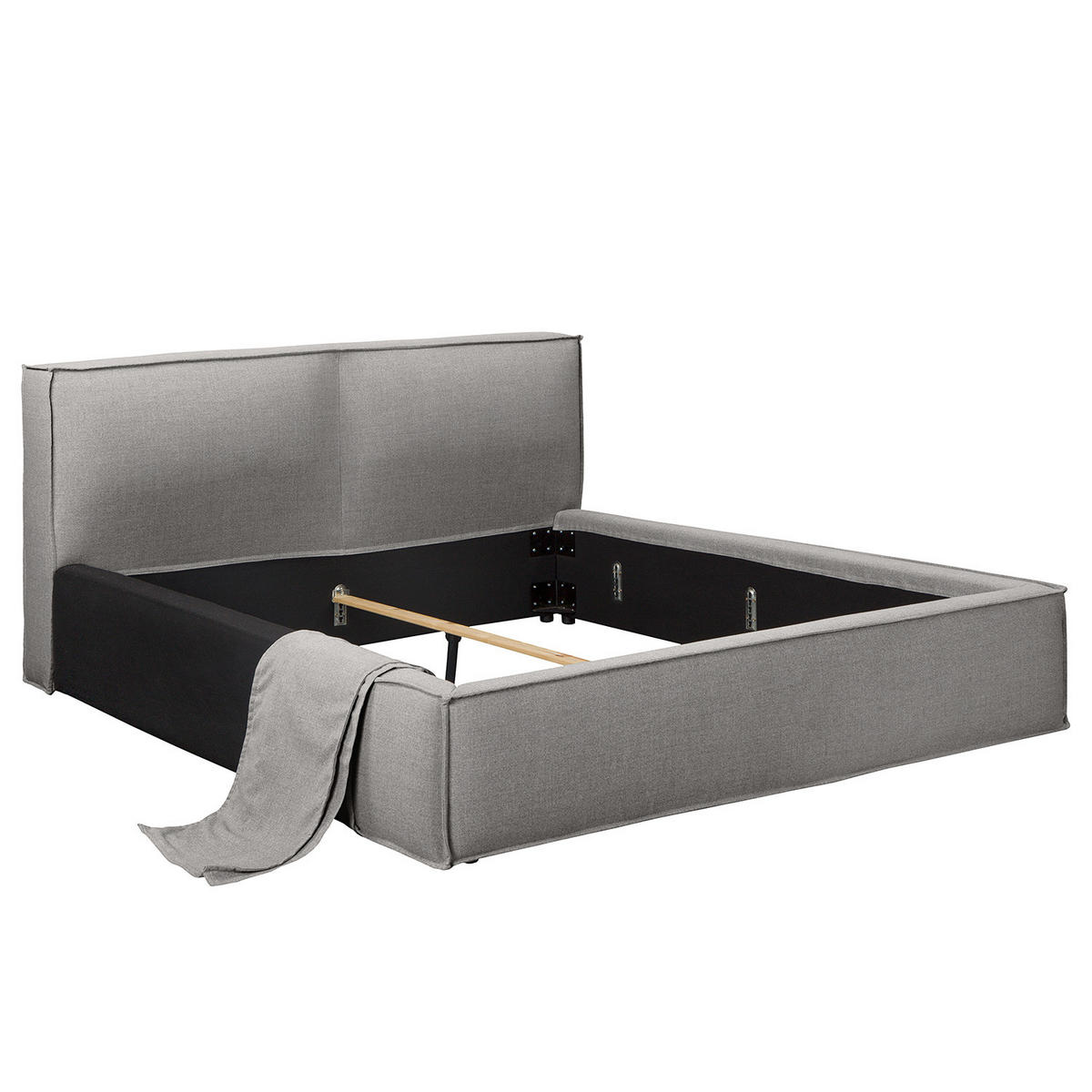 POLSTERBETT - Grau, Textil (140/200cm) - home24