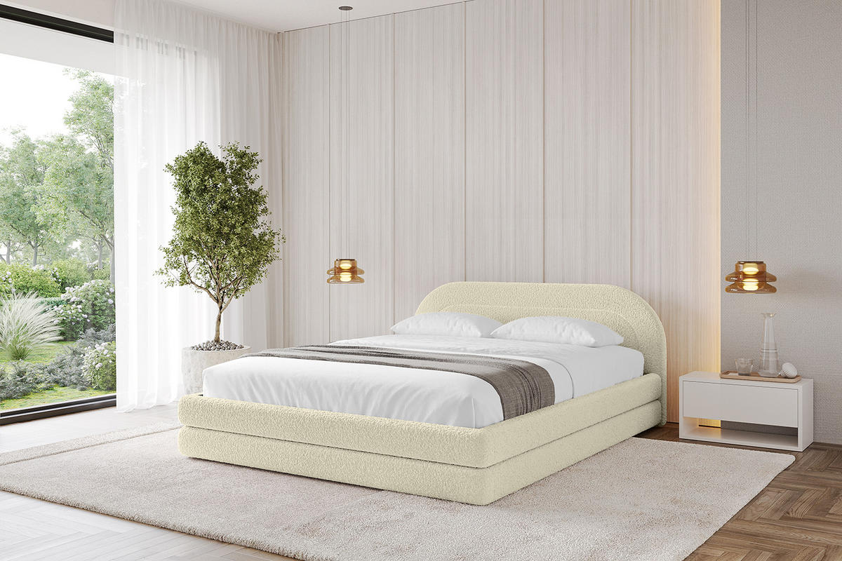 POLSTERBETT mit Bettkasten und Lattenrost, Bett mit Matratze H3/H4 - LERIS-v1 160x200 Beige - Taupe, Holzwerkstoff/Textil (160/200cm) - ALTDECOR