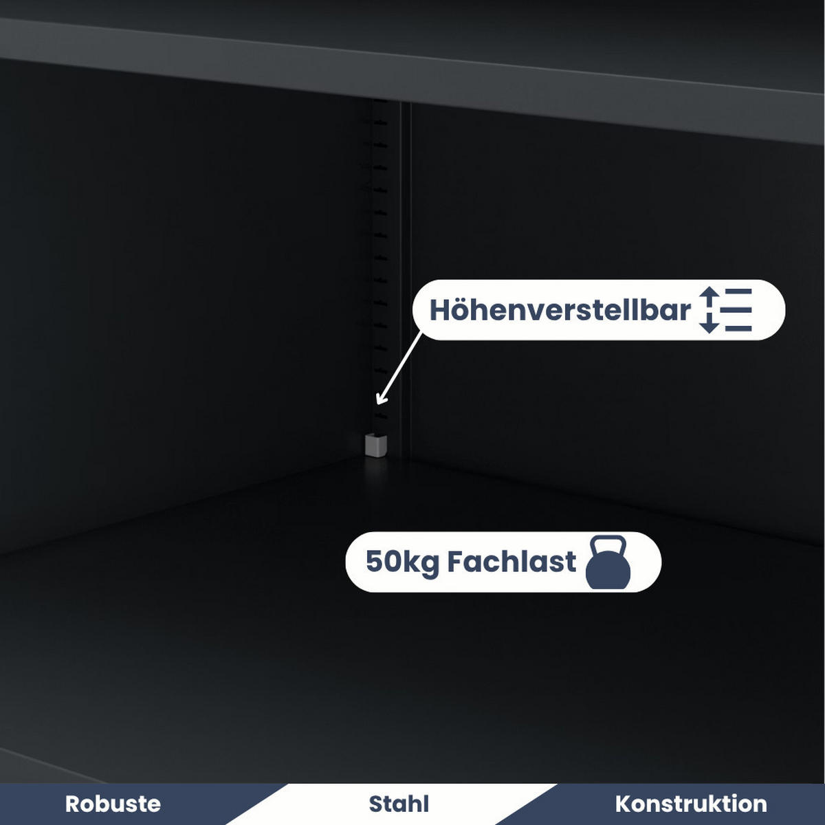 AKTENSCHRANK abschließbar KADO Flügeltüren 140x90x60cm Anthrazit - Anthrazit, Metall (90/140/60cm) - DELUKE