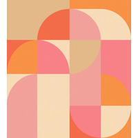 FOTOTAPETE Kreise im Bauhaus-Stil 2.5 x 2.79 m - Pink, Papier (250/279cm) - ESTAhome