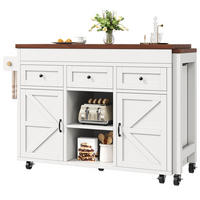 KÜCHENINSEL AUSZIEHBAR Stauraum Schubladen Schrank Weiß - Weiß, Holzwerkstoff (132/90/45cm) - FLIEKS