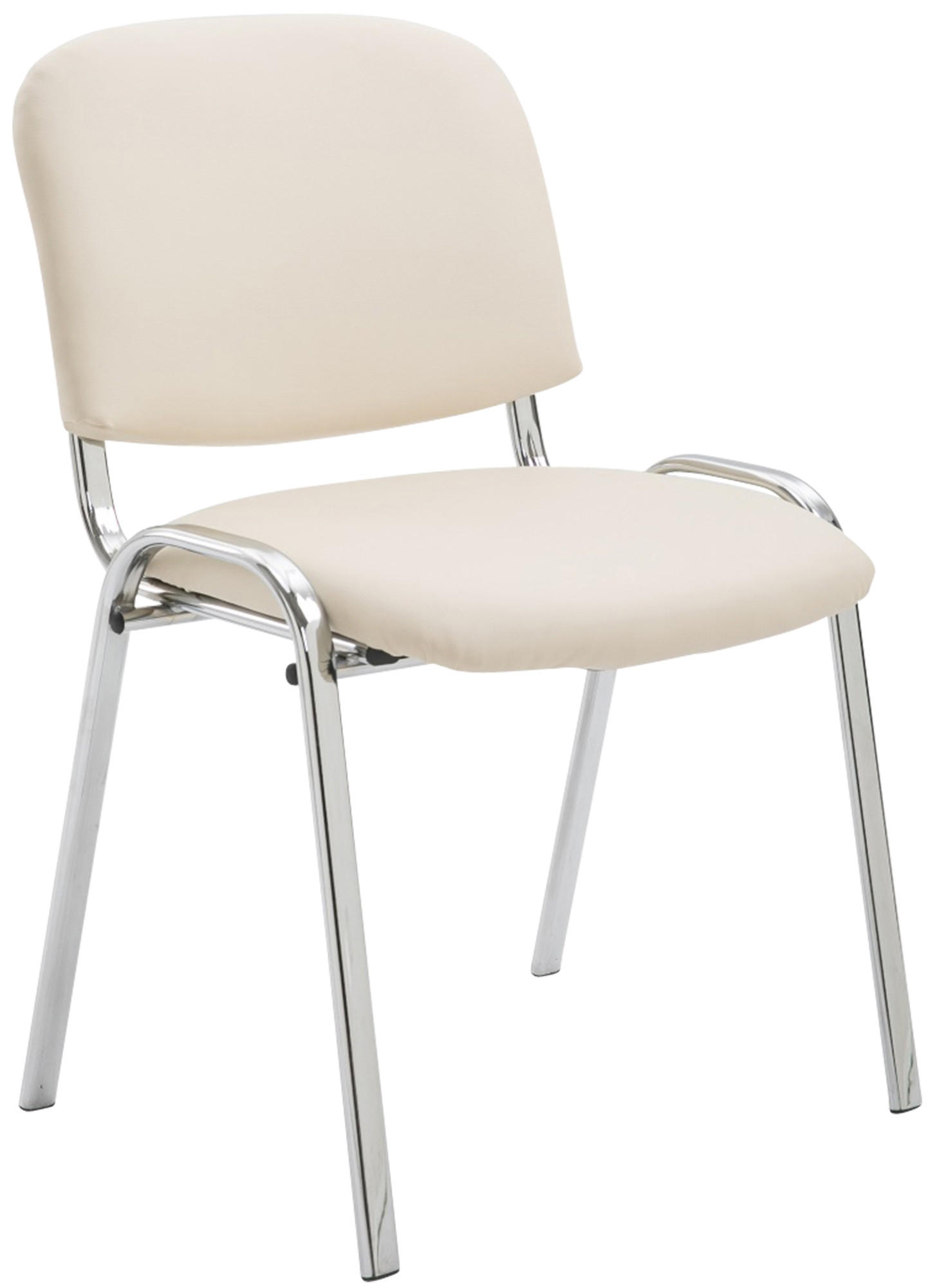 BESUCHERSTUHL Lederlook creme - Chromfarben/Creme, Textil/Metall (54/79/48cm) - CLP