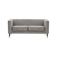 ZWEISITZER-SOFA Slender-Velluto 15 - Hellgrau, Holz/Textil (170/71/83cm) - SLF24