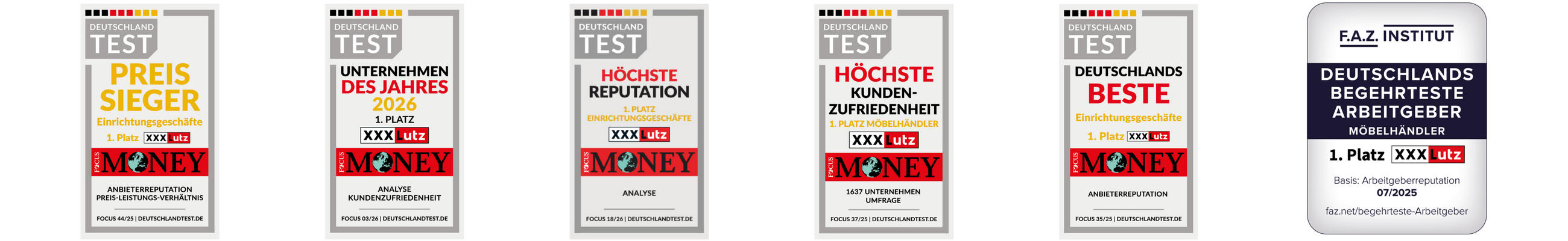 XXXLutz Siegel - DEUTSCHLANDTEST.DE und faz.net/begehrteste-Arbeitgeber