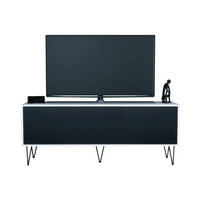 TV-BOARD Elisa, Lowboard mit Push-to-Open, Made in Germany, Moderner Fernsehschrank, Weiß matt/Schwarz matt (152,5 x 60,5 x 37 cm) - Schwarz, Holzwerkstoff (152.5/60.5/37cm) - InnoFurn