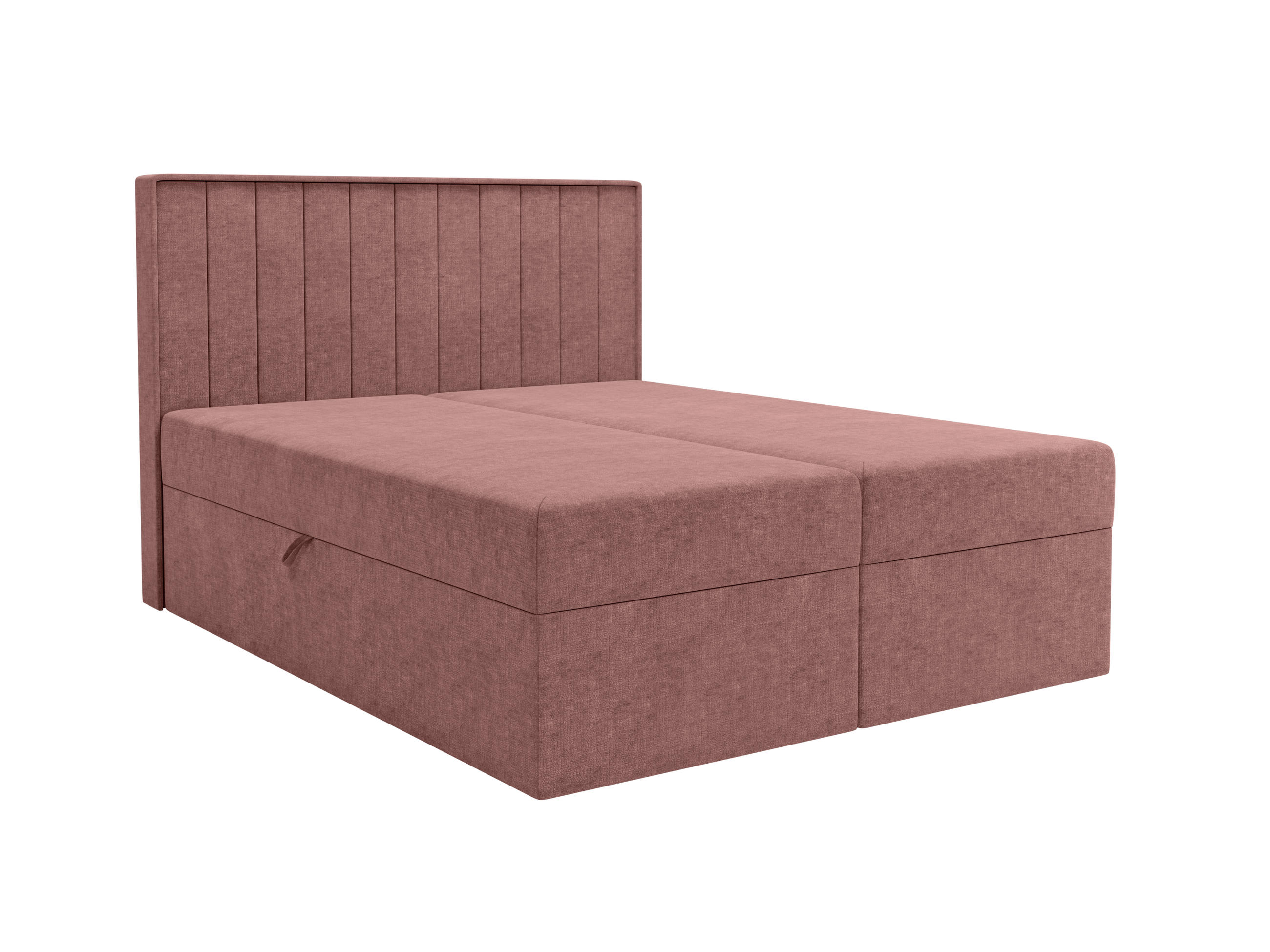 BOXBETT - Taschenmatratze + Topper 140x200 puderrosa Chenille - Hellrosa, Holz/Holzwerkstoff (140/200cm) - SIMKAM Furniture