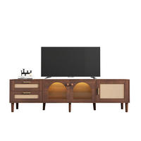 TV-ELEMENT mit LED 180 cm Braun Spanplatte 2 Schubladen 3 Türen - Braun, Holzwerkstoff (40/50/180cm) - Beauniv