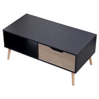 COUCHTISCH Freja Schwarz - Schwarz, Holzwerkstoff (100/49.5/43cm) - Happy Garden