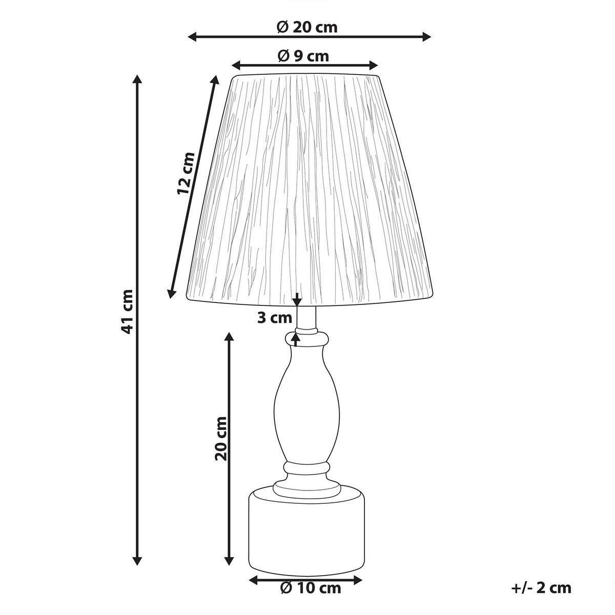 TISCHLAMPE Morona 20/20/41 cm - Naturfarben, Holz (20/20/41cm) - Beliani