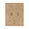 KLEIDERSCHRANK SAM SR2 3-türig 150 / 190 / 56 cm Eiche Artisan - Eiche Artisan, Holzwerkstoff (150/190/56cm) - Deine Möbel 24