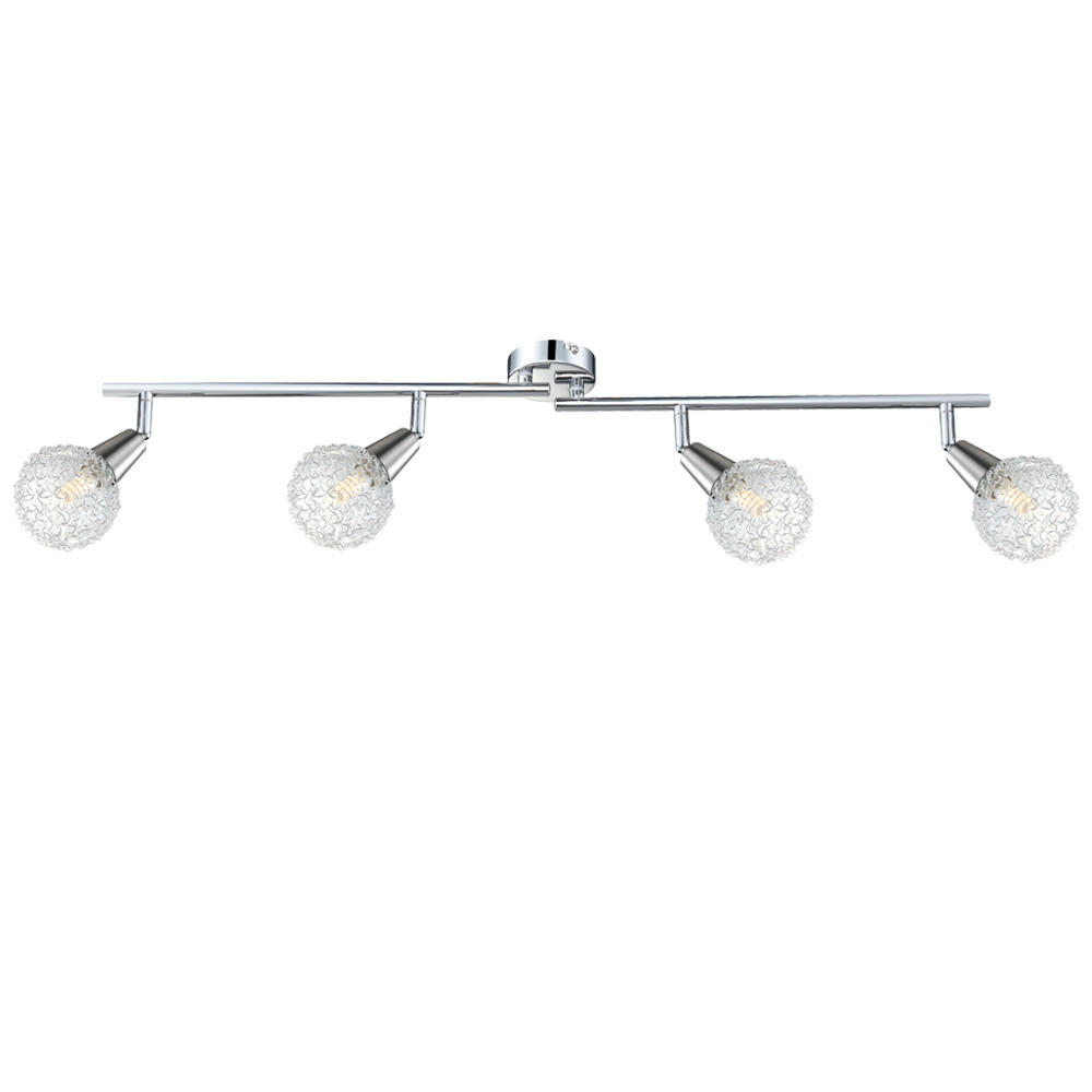 LED DECKENLEUCHTE CICER Silber Geflecht - Silberfarben, Glas (80/9/22cm) - Globo Lighting