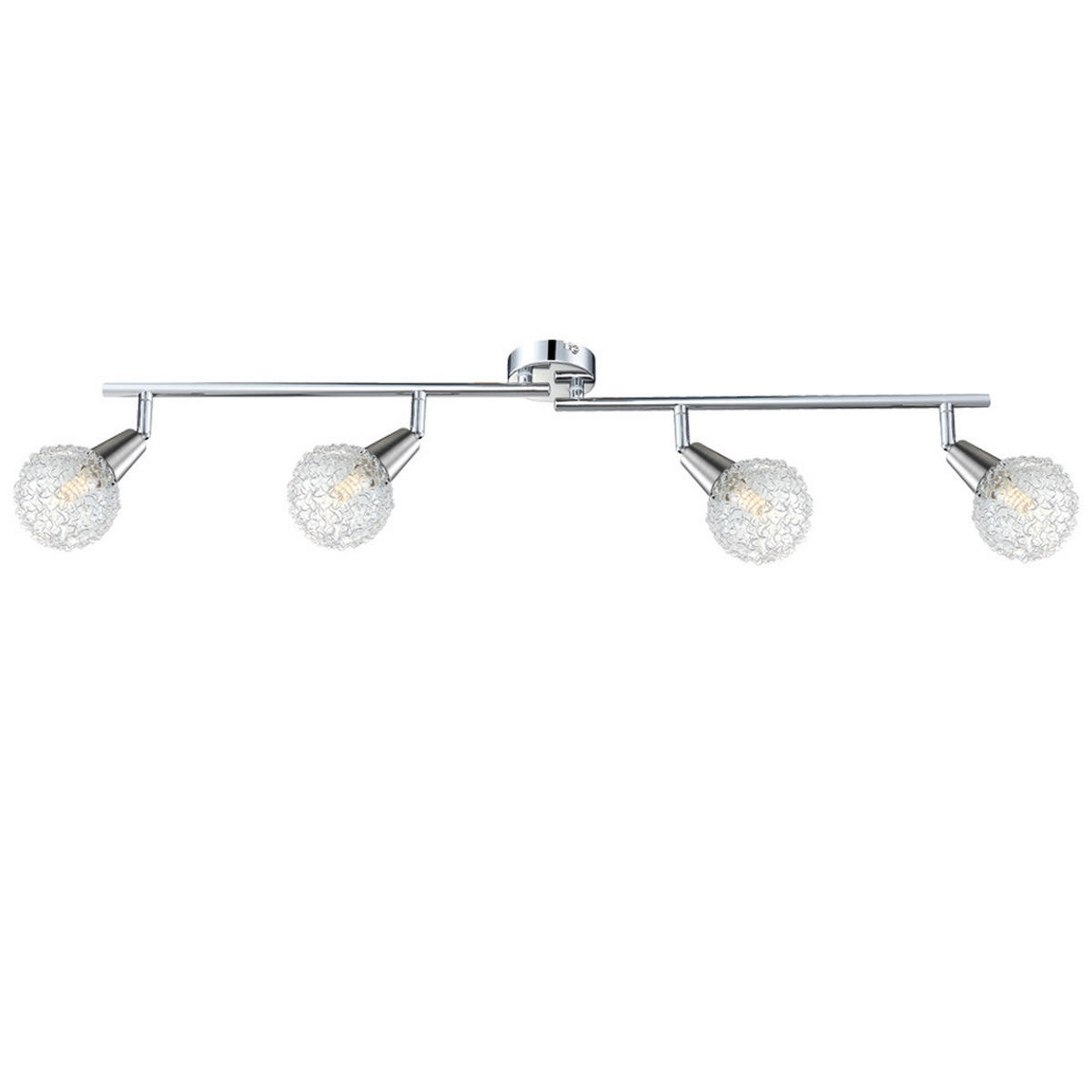 LED DECKENLEUCHTE CICER Silber Geflecht - Silberfarben, Glas (80/9/22cm) - Globo Lighting
