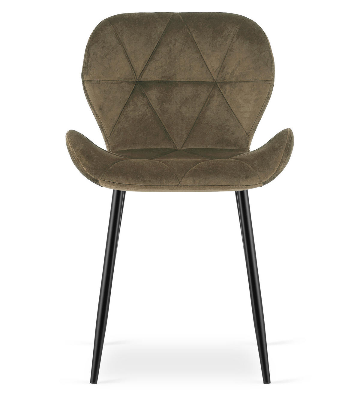 STUHL Braun 46x53 cm MANGO Samtbezug 4 Stück - Braun, Kunststoff (46/49/53cm)