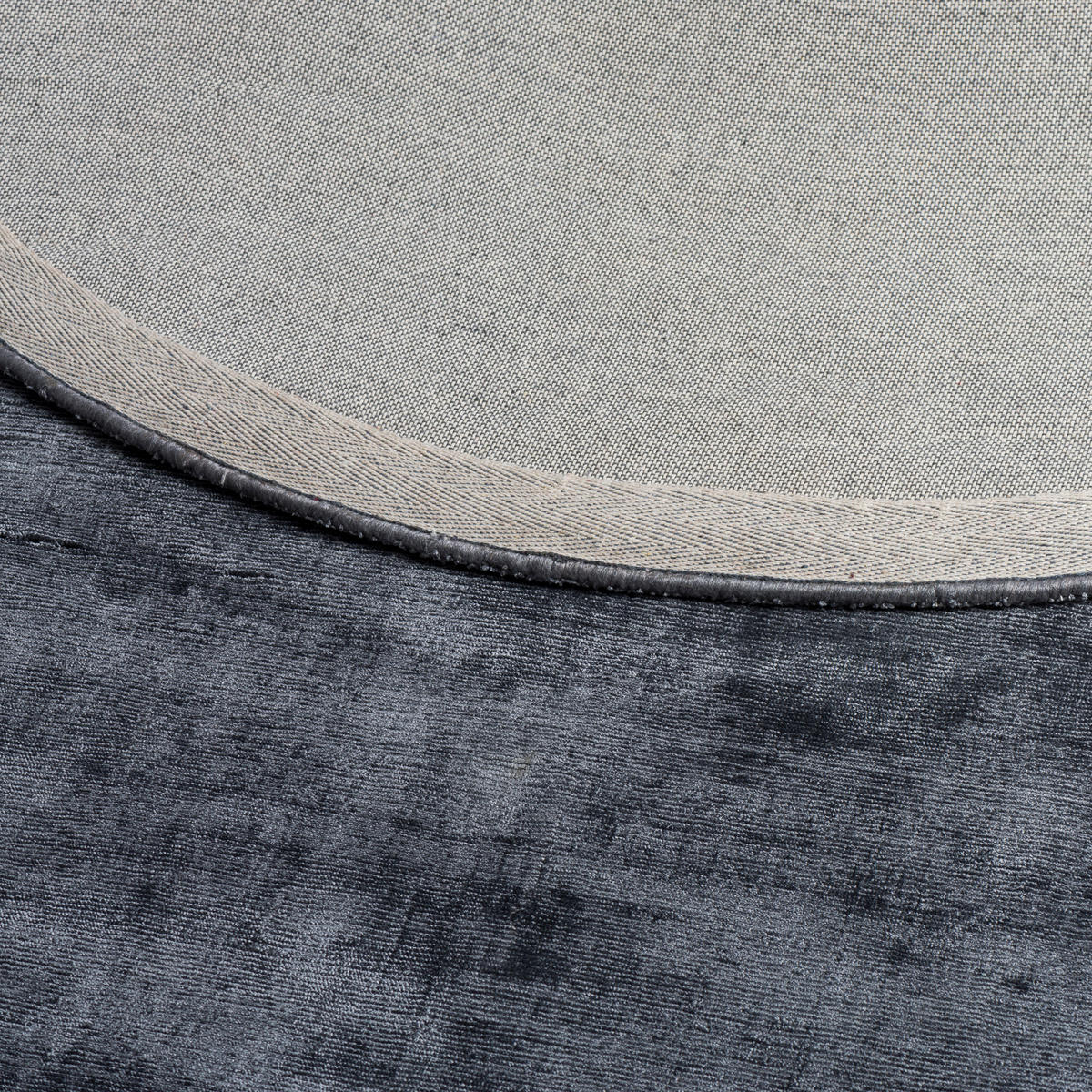 LUXUS DESIGNER TEPPICH ROMA RUND - Anthrazit, Textil (120/120cm) - Pergamon
