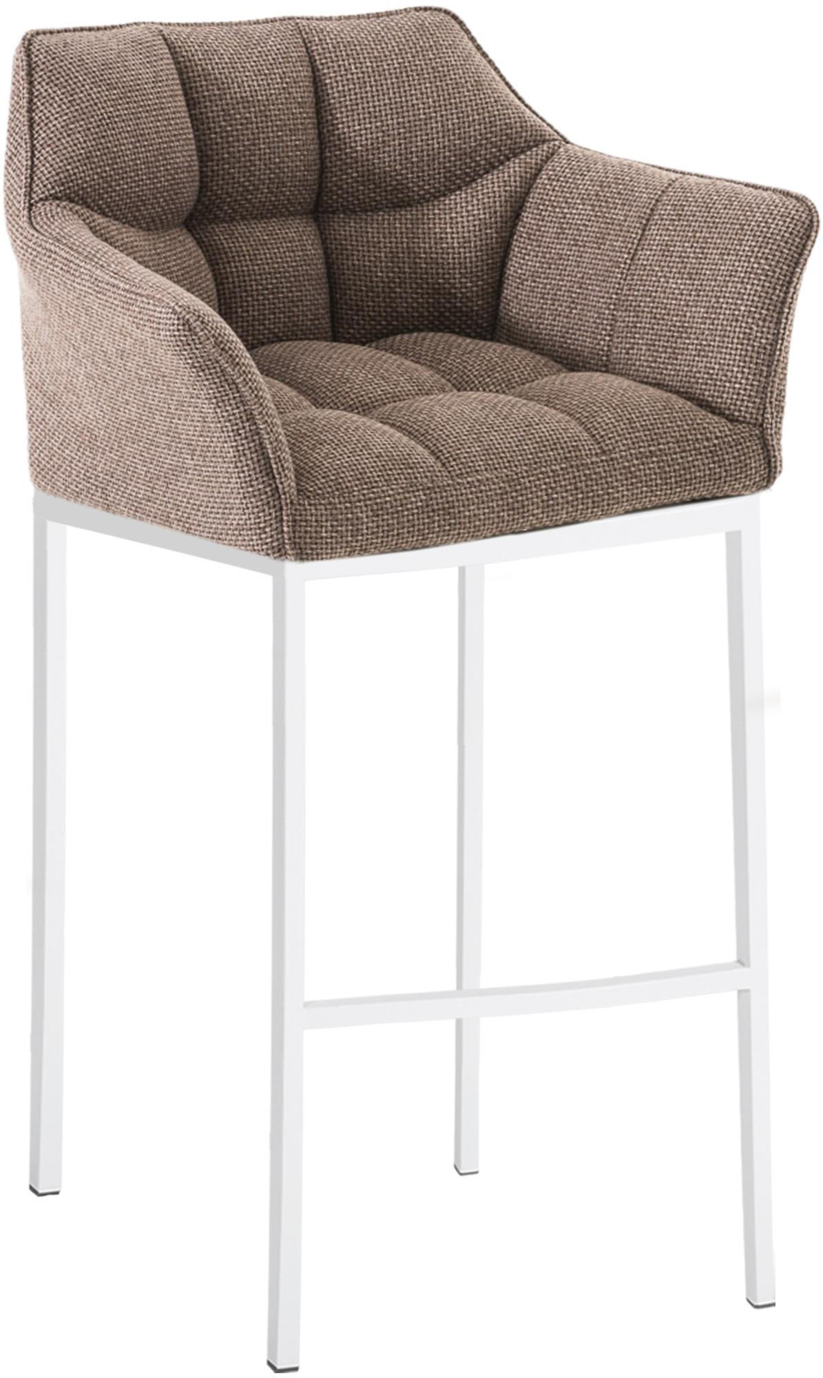 BARHOCKER Stoff Terrabraun - Dunkelbraun/Weiß, Textil/Metall (64/110/48cm) - CLP