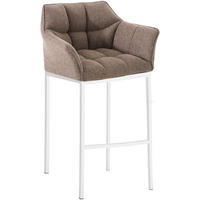 BARHOCKER Stoff Terrabraun - Dunkelbraun/Weiß, Textil/Metall (64/110/48cm) - CLP