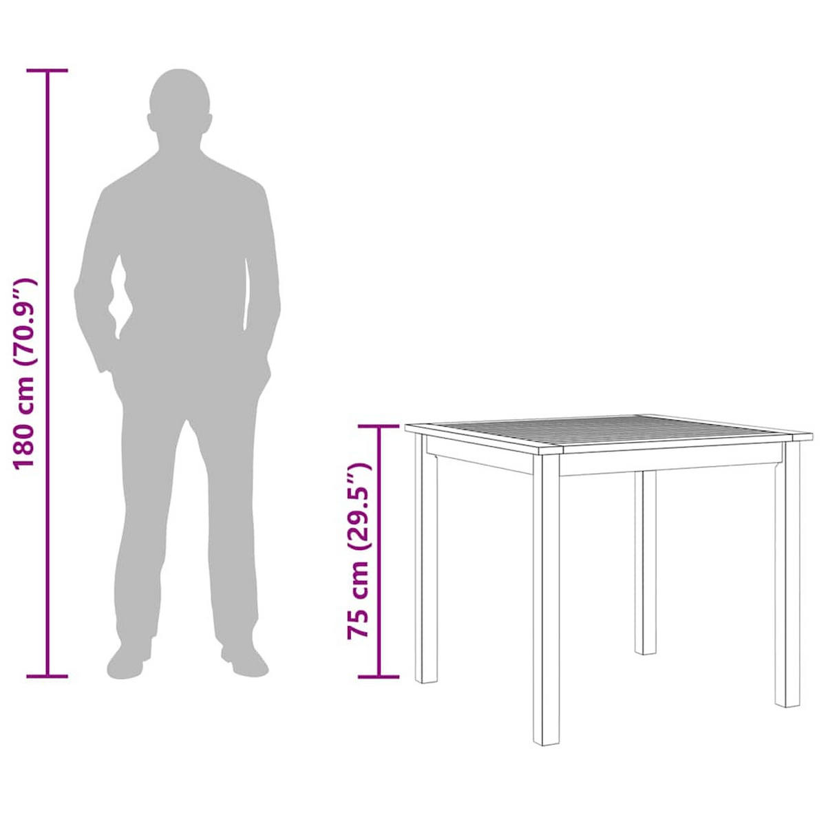 GARTENTISCH 85/85/74 Cm Massivholz Akazie - Braun, Holz (85/85/74cm) - vidaXL