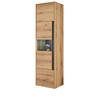 VITRINE Evoke Eiche, grau 50 x 197 cm, Vitrinenschrank 3-türig - Eichefarben/Schwarz, Glas/Holzwerkstoff (50/2/40cm) - Furn.Design