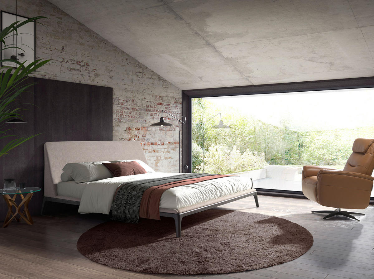 BETT Rechteckig Grau Schwarz 192/230/101 cm - Schwarz/Grau, Textil (180/200cm) - ANGEL CERDA