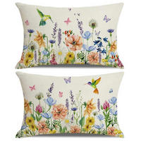 ZIERKISSENBEZÜGE 2-teiliges Set Blumenmuster 50 x 30 cm - Multicolor, Textil (30/50cm)