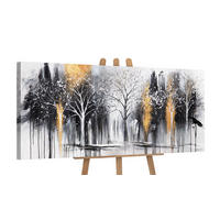 GEMÄLDE Geheimer Wald auf Keilrahmen 115x50 cm - Multicolor, Holz (115/50cm) - YS-art gallery