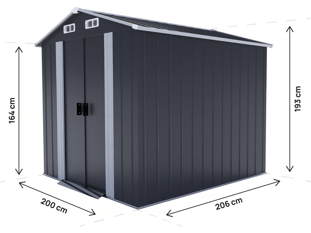 METALL-GARTENHAUS boston Grau - Grau, Metall (206/193/200cm) - Habitat Garten