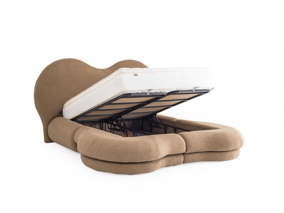 POLSTERBETTSET Maldiv 200x200 Braun - Braun, Textil/Metall (200/200cm) - Villa Möbel
