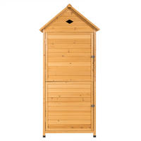 GERÄTESCHUPPEN natürliche Holzoptik - Apfelbaumfarben, Holz (45/177/80cm) - COSTWAY