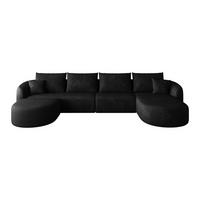 WOHNLANDSCHAFT Schwarz 336/168/85 cm 6-Sitzer Modular - Schwarz, Textil (336/85/168cm) - PANGIVO