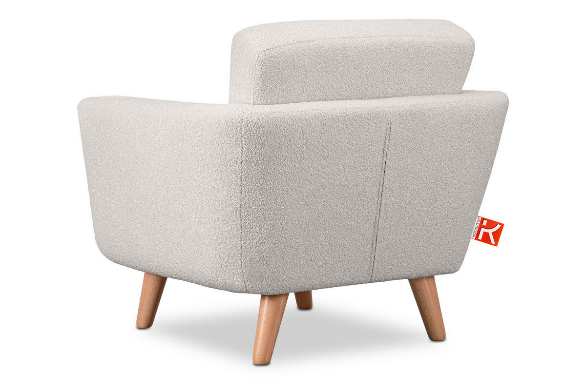 SESSEL TAGIO Massivholz-Beine, weiß - Braun/Weiß, Buchenholz/Textil (86/80/88cm) - KONSIMO®