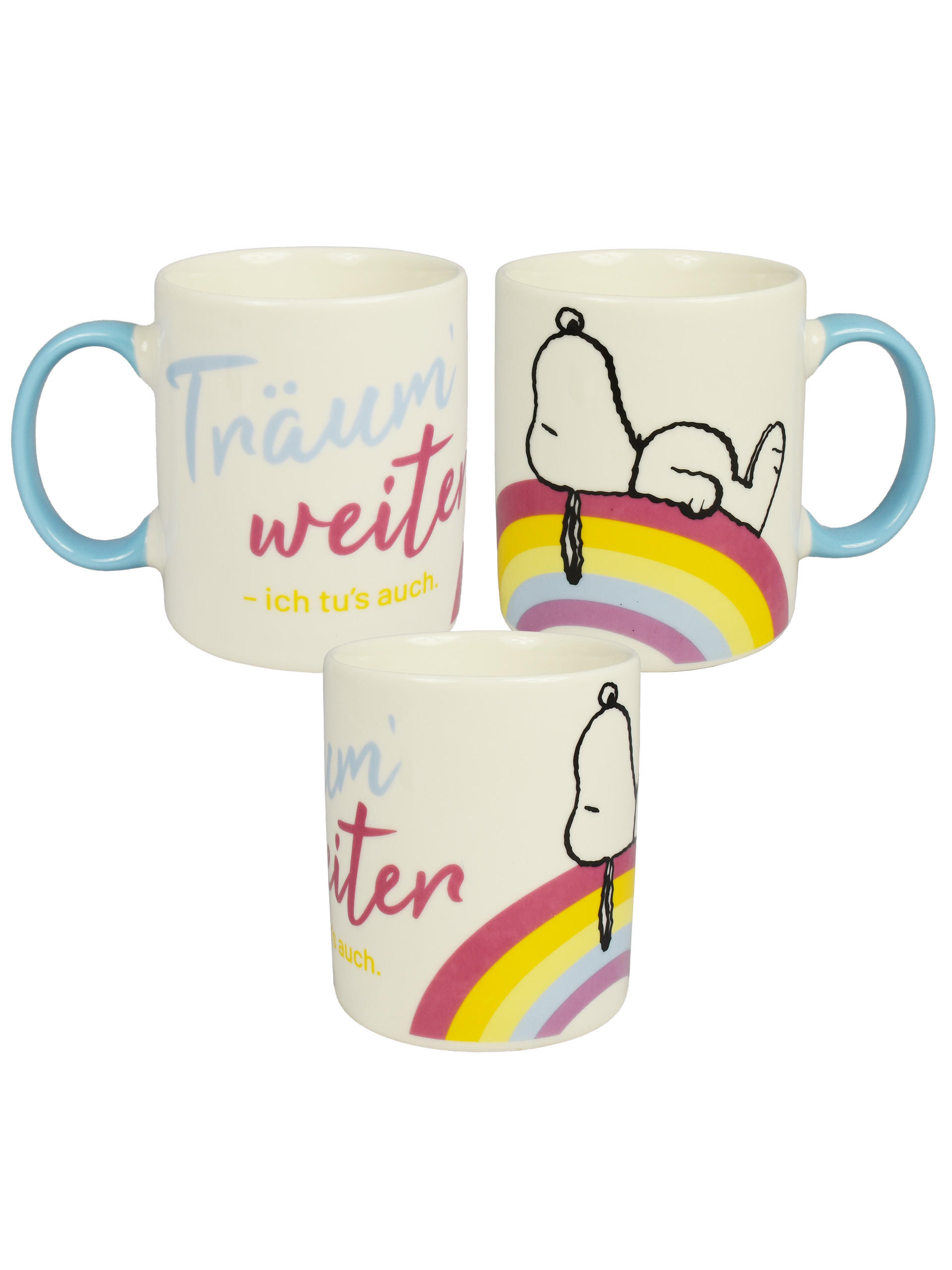 KAFFEEBECHER The Peanuts Snoopy Träum weiter - ich tu's auch Weiß/Blau 320 ml - Multicolor, Keramik (0.32L) - United Labels